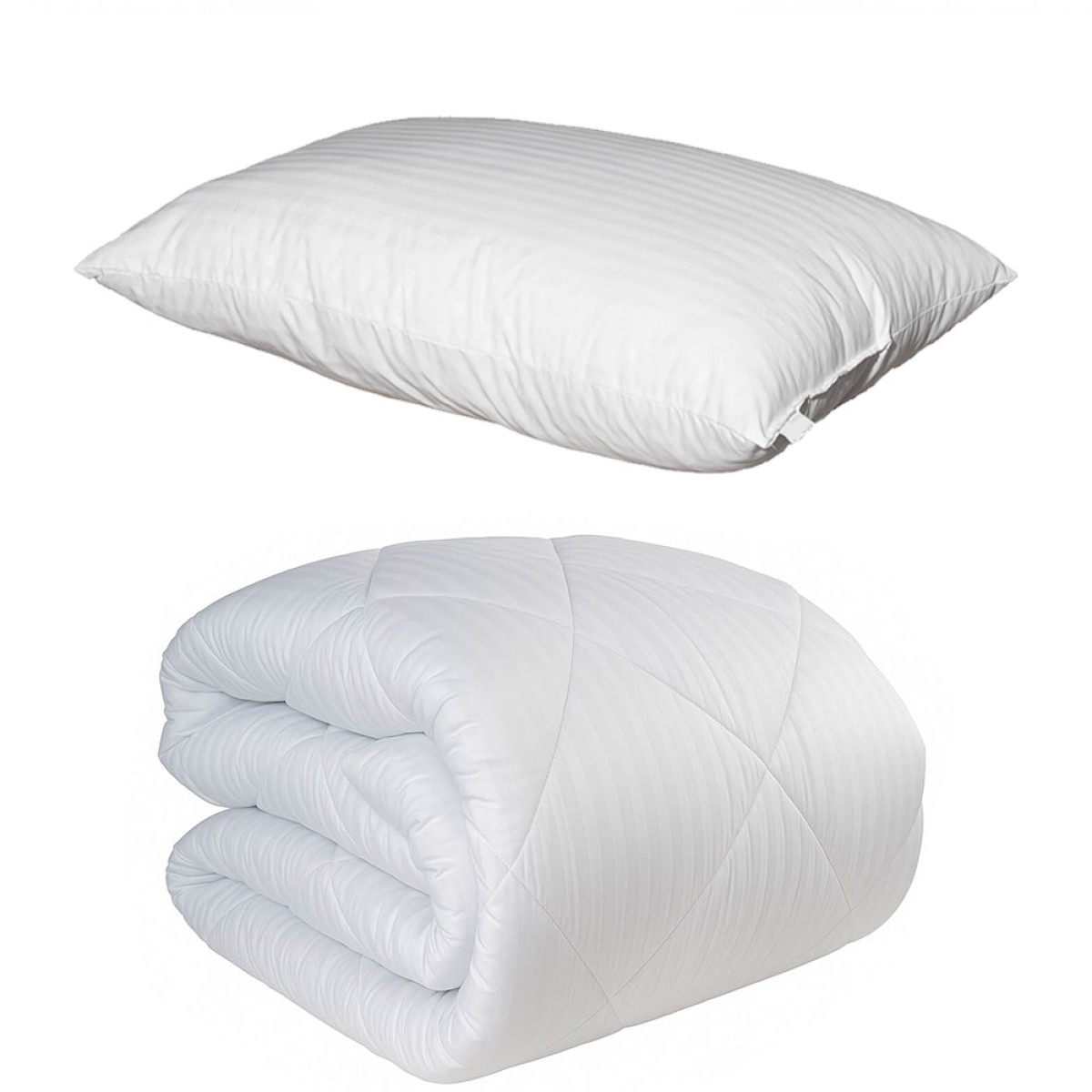 Σετ Ξενοδοχείου Astron Italy – Πάπλωμα 350γρ. Μονό (160x240) & Μαξιλάρι Ύπνου (50x70) Ριγέ 100% Microfiber