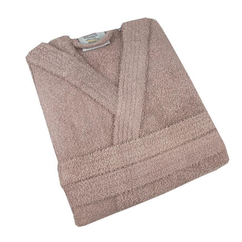Μπουρνούζι με Κουκούλα (M) 100% Βαμβάκι - Astron Italy Dusty Rose