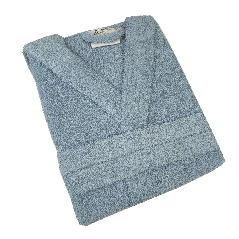 Μπουρνούζι με Κουκούλα (L) 100% Βαμβάκι - Astron Italy Blue