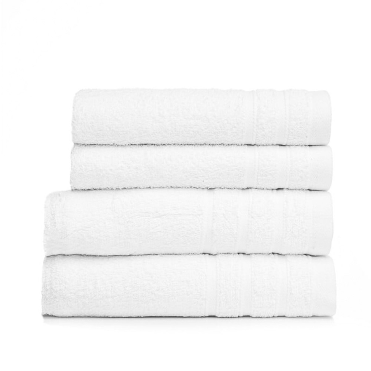 Πετσέτα Προσώπου Ξενοδοχείου 550gsm (50x100) 100% Βαμβάκι Πεννιέ Λευκή Ρίγα – AMMOS