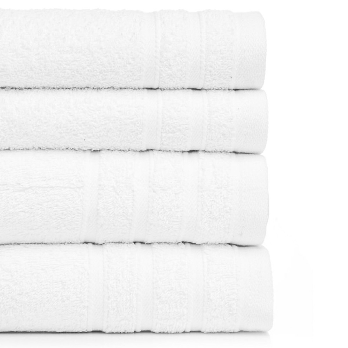 Πετσέτα Σώματος Ξενοδοχείου 500gsm (70x140) 100% Βαμβάκι Πεννιέ Λευκή Ρίγα – HELIOS