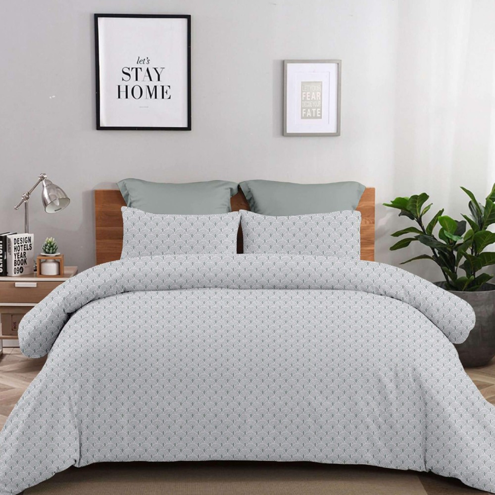 Σετ 2 Σεντόνια Υπέρδιπλα (245x260) με 2 Μαξιλαροθήκες 100% Βαμβάκι - Astron Italy Rafaella Grey