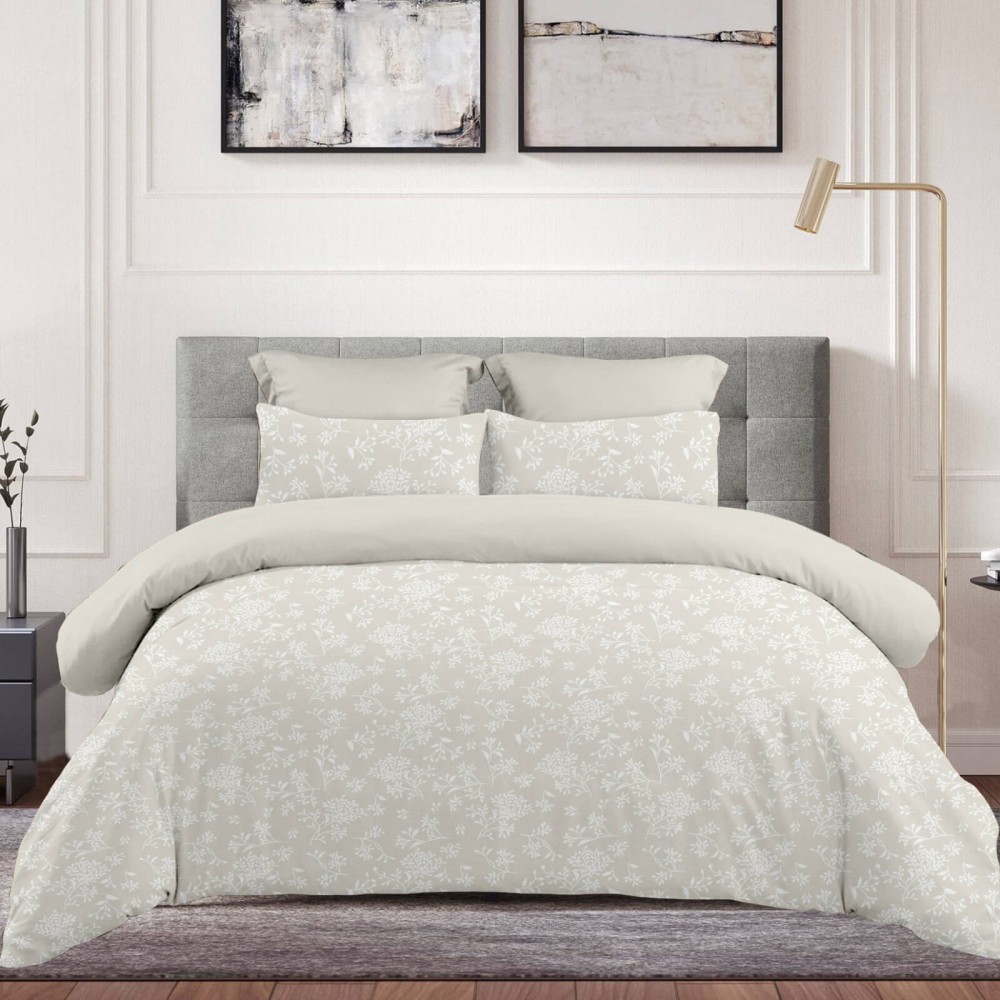 Σεντόνι Υπέρδιπλο με Λάστιχο (160x200+30) 100% Cotton Rich – Astron Italy Amaryllis Beige