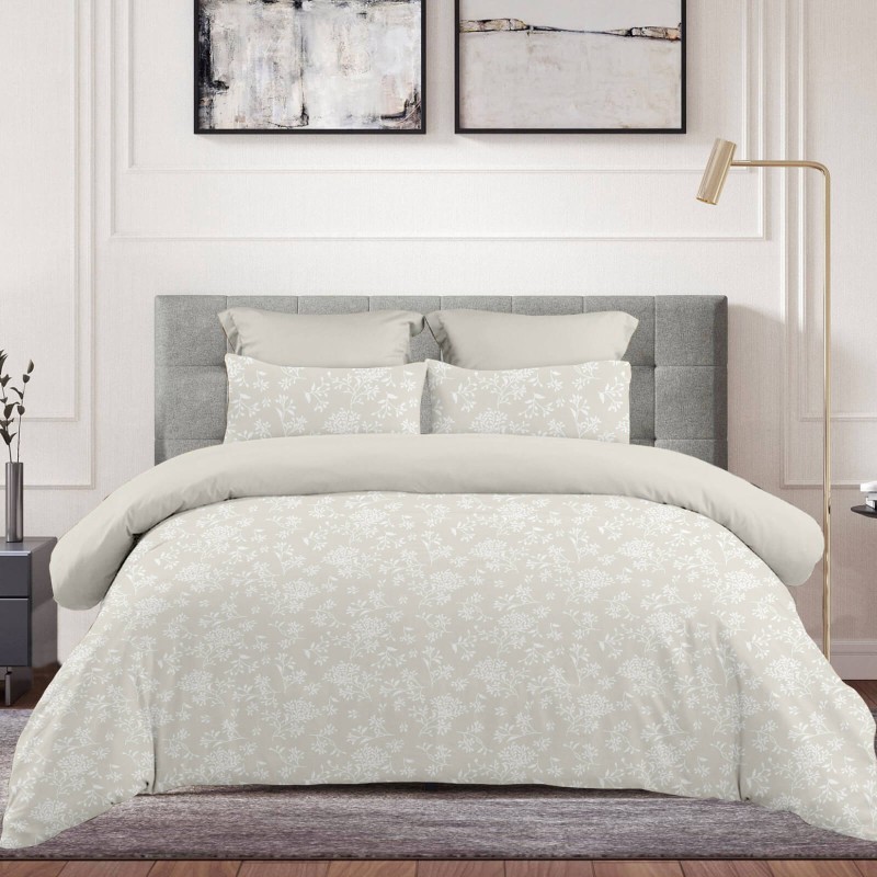 Σεντόνι Υπέρδιπλο με Λάστιχο (160x200+30) 100% Cotton Rich – Astron Italy Amaryllis Beige
