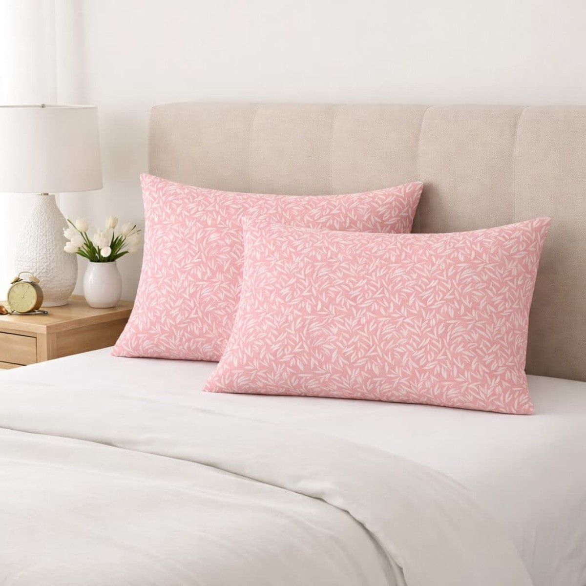Σετ 2 Premium Βαμβακερές Μαξιλαροθήκες (52x72) – ASTRON 100% Premium Cotton – Emelia Dusty Rose