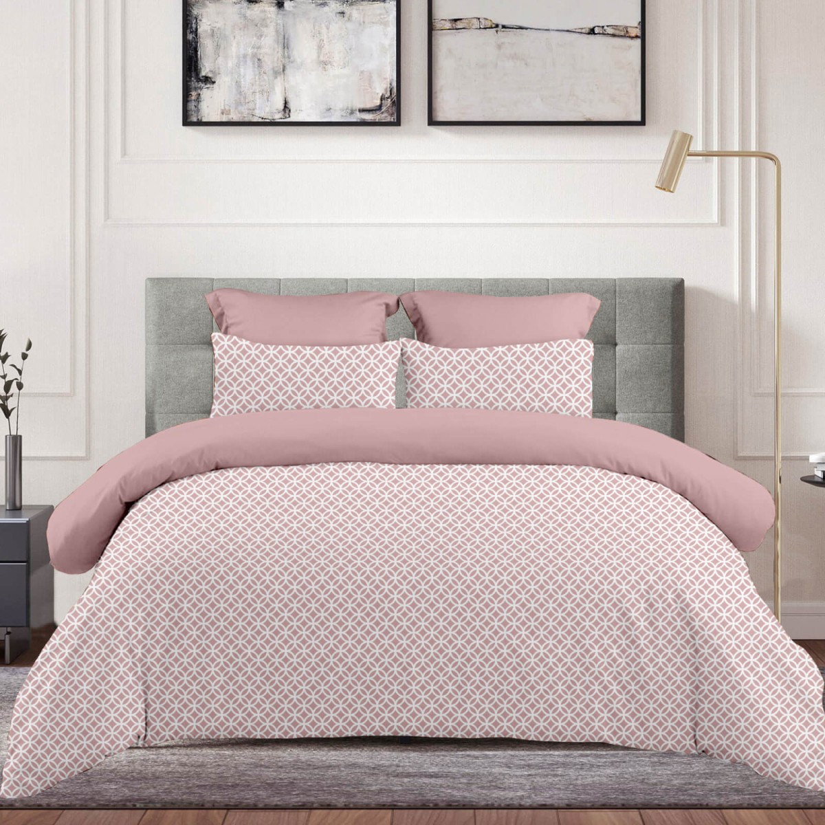 Σεντόνι Υπέρδιπλο με Λάστιχο (160x200+30) 100% Cotton Rich – Astron Italy Sienna Dusty Rose