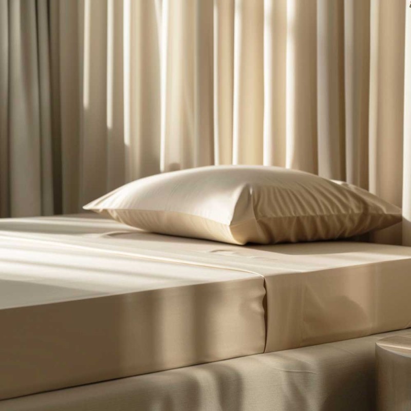 Premium Βαμβακερό Μπεζ Σεντόνι Μονό με Λάστιχο (100x200+40) – ASTRON 100% Premium Cotton Combed