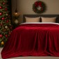 Χριστουγεννιάτικη Κουβέρτα Βελουτέ Υπέρδιπλη (220x240) 625gsm – Astron Italy Redwine