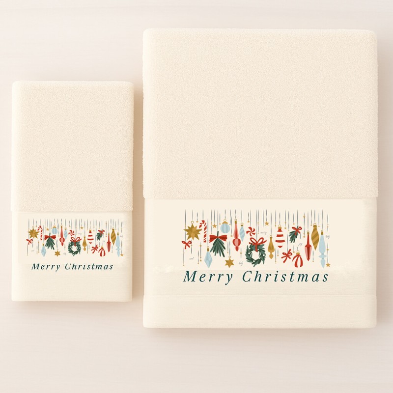 Σετ 2 Χριστουγεννιάτικες Πετσέτες 500gsm 100% Βαμβάκι σε Κουτί Δώρου – Astron Italy Merry Christmas