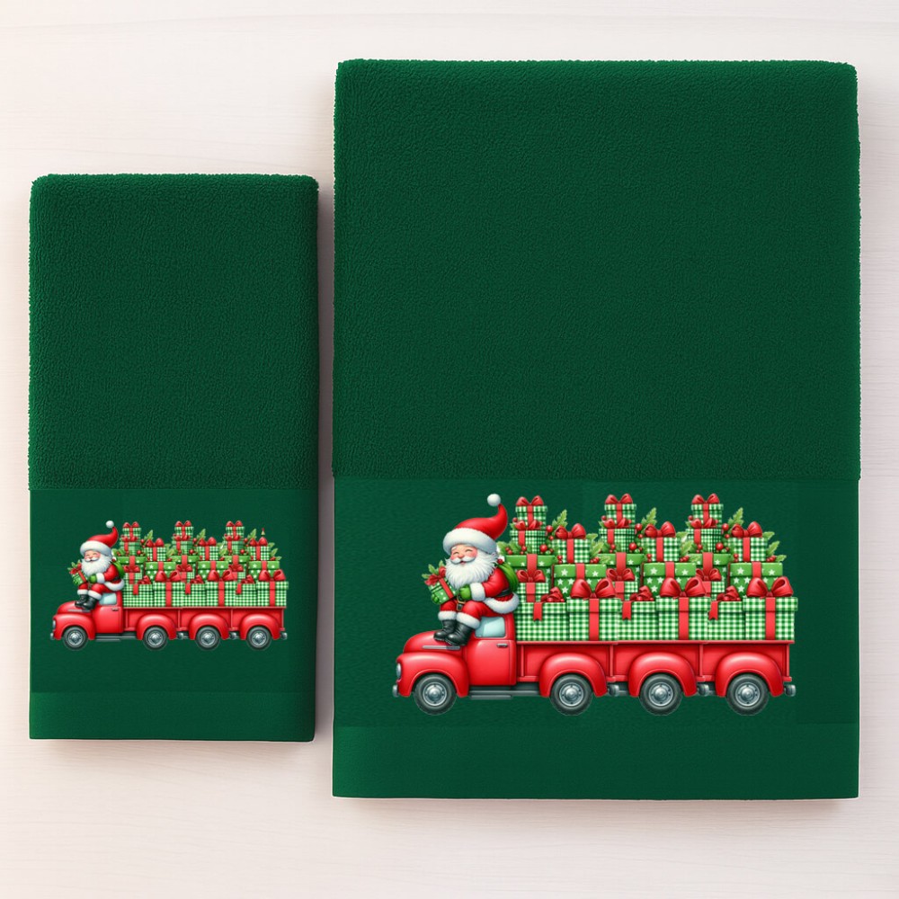 Σετ 2 Χριστουγεννιάτικες Πετσέτες 500gsm 100% Βαμβάκι σε Κουτί Δώρου – Astron Italy Santa Gift