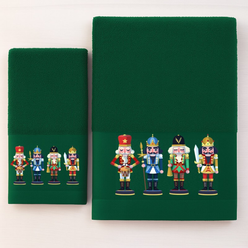 Σετ 2 Χριστουγεννιάτικες Πετσέτες 500gsm 100% Βαμβάκι σε Κουτί Δώρου – Astron Italy Nutcracker