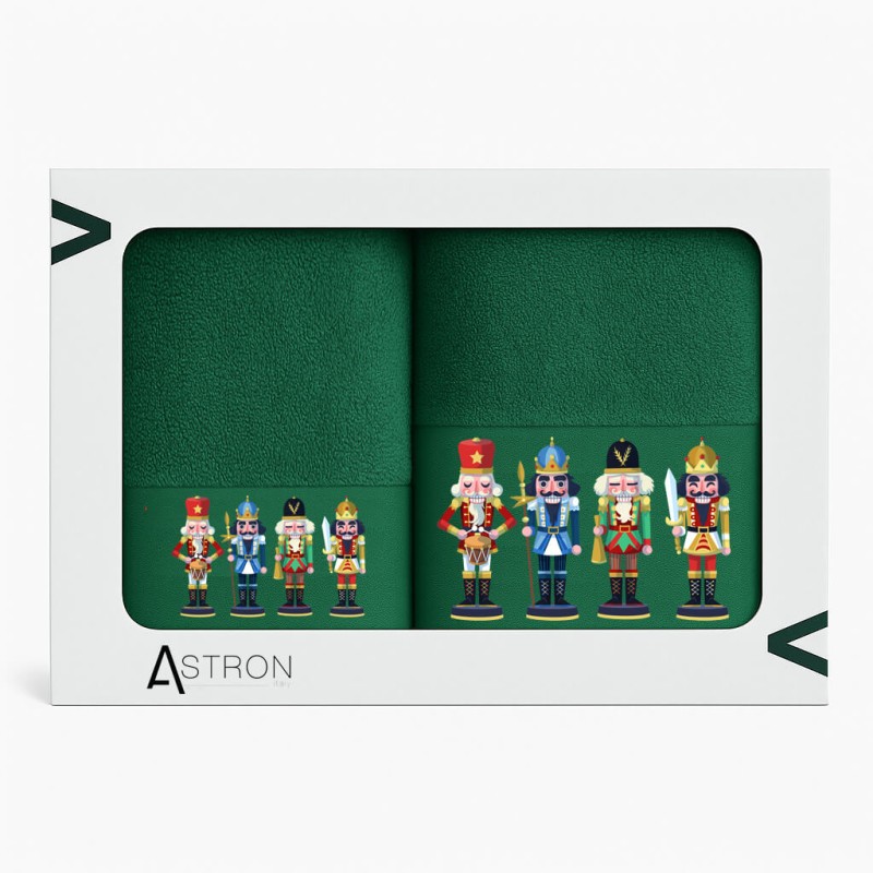 Σετ 2 Χριστουγεννιάτικες Πετσέτες 500gsm 100% Βαμβάκι σε Κουτί Δώρου – Astron Italy Nutcracker