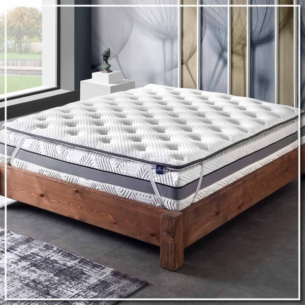 Aloe Vera Hard Ανώστρωμα 7cm Διπλό (150x200) με Καπιτονέ Κάλυμμα