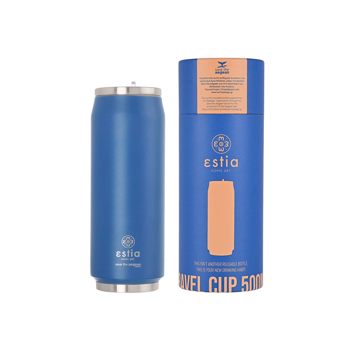 Θερμός Travel Cup 500ml Estia Save The Aegean Denim Blue 01-12076