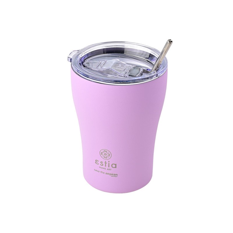 Θερμός Coffee Mug Save The Aegean 350ml Lavender Purple Estia 01-12090