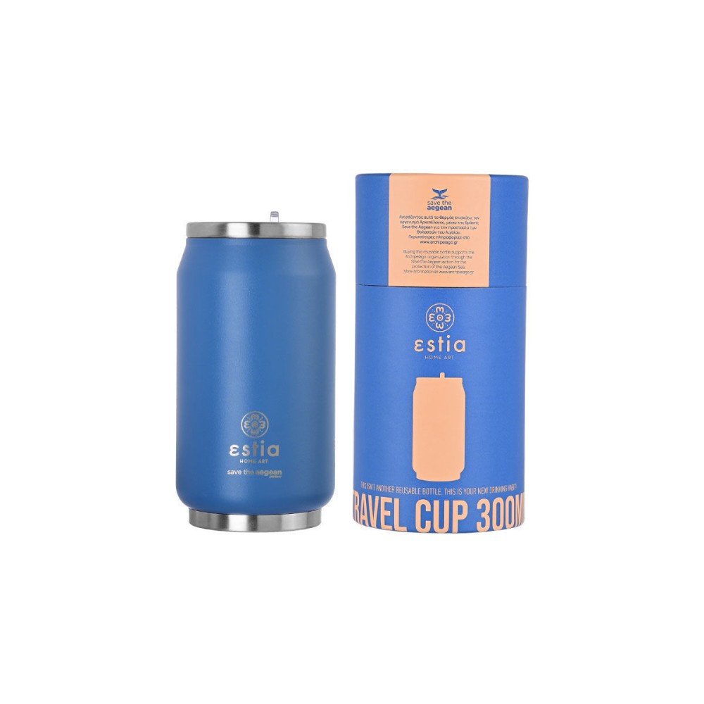 Θερμός Travel Cup Save The Aegean 300ml Denim Blue Estia 01-16838