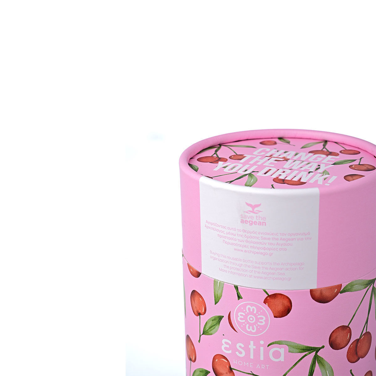 Θερμός Coffee Mug Save The Aegean 350ml Cherry Rose Estia 01-16876
