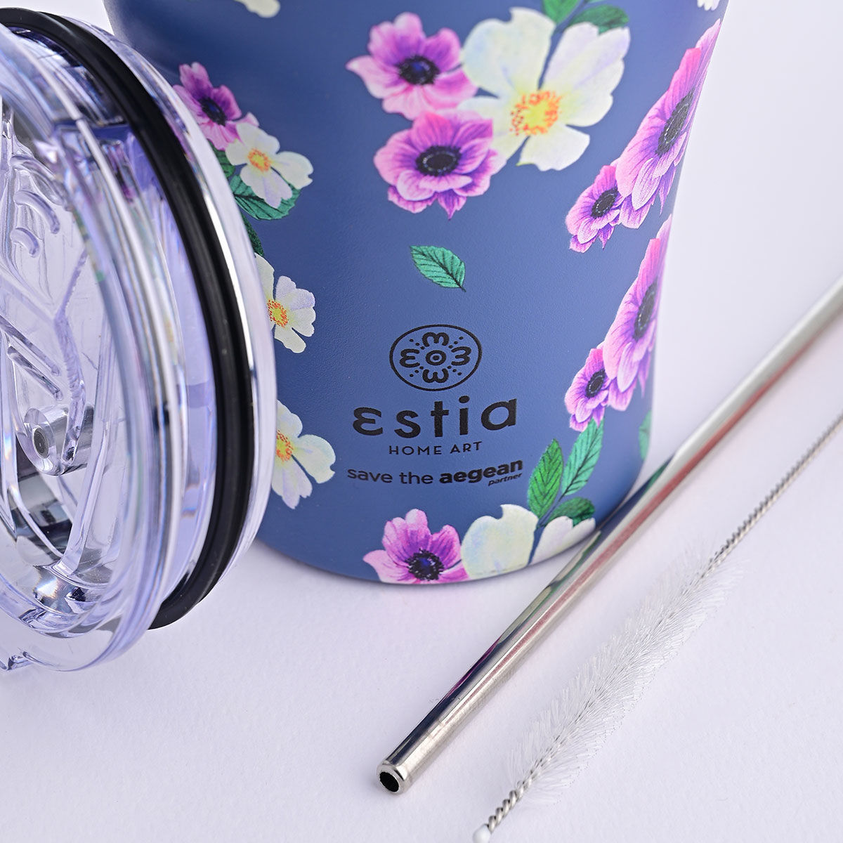 Θερμός Coffee Mug Save The Aegean 350ml Garden Blue Estia 01-16883