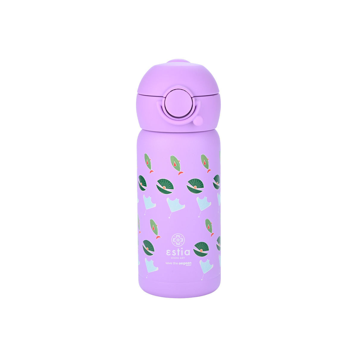 Estia Wonder Bottle Παιδικό Ανοξείδωτο Θερμός 350ml με Καλαμάκι Σιλικόνης, Λαβή Μεταφοράς & Κλιπ Ασφαλείας - Ocean Buddies