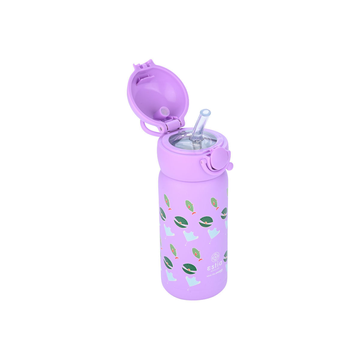 Estia Wonder Bottle Παιδικό Ανοξείδωτο Θερμός 350ml με Καλαμάκι Σιλικόνης, Λαβή Μεταφοράς & Κλιπ Ασφαλείας - Ocean Buddies