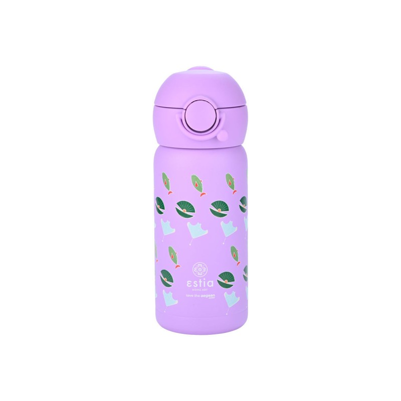 Estia Wonder Bottle Παιδικό Ανοξείδωτο Θερμός 350ml με Καλαμάκι Σιλικόνης, Λαβή Μεταφοράς & Κλιπ Ασφαλείας - Ocean Buddies