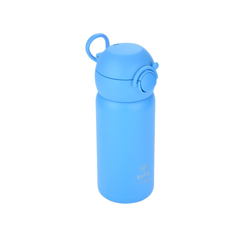 Estia Wonder Bottle Παιδικό Ανοξείδωτο Θερμός 350ml με Καλαμάκι Σιλικόνης, Λαβή Μεταφοράς & Κλιπ Ασφαλείας - Aqua Buddy