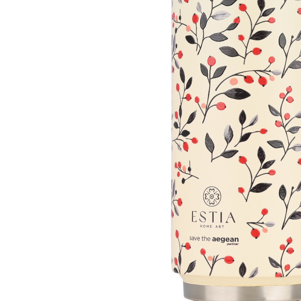 Estia Travel Cup Θερμός 500ml Save The Aegean Bloom Beige 01-31213