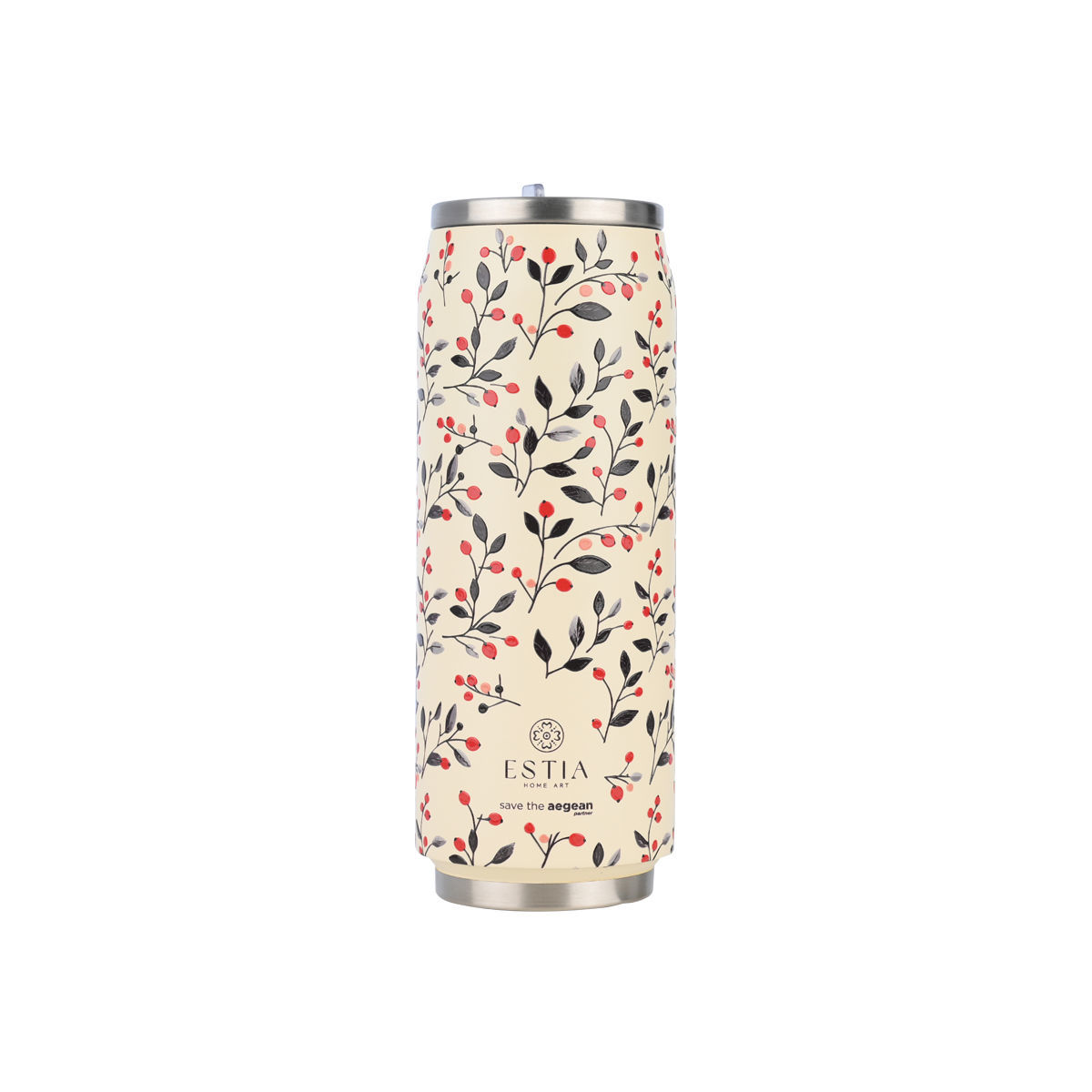 Estia Travel Cup Θερμός 500ml Save The Aegean Bloom Beige 01-31213