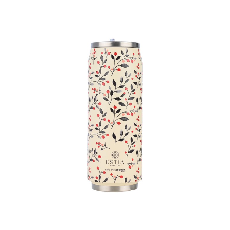 Estia Travel Cup Θερμός 500ml Save The Aegean Bloom Beige 01-31213