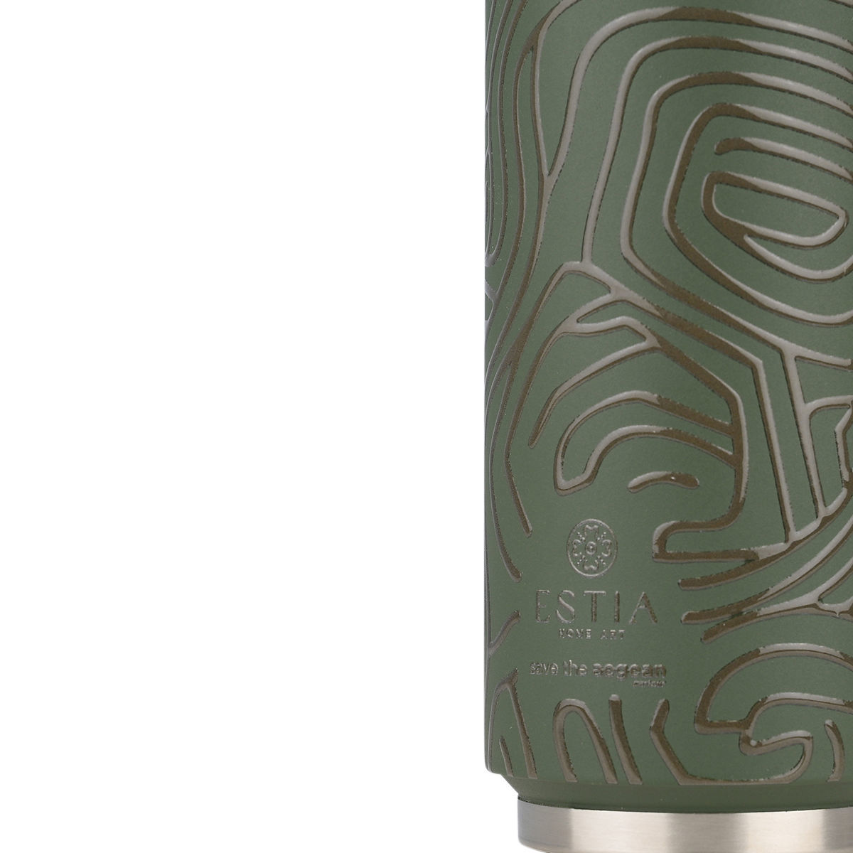 Estia Travel Cup Θερμός 500ml Save The Aegean Olive Flow 01-31237