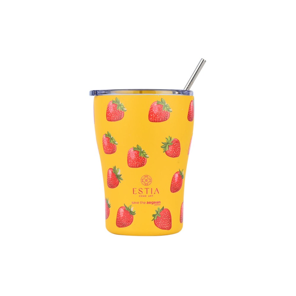 Estia Coffee Mug Θερμός 350ml Save The Aegean Berry Bright 01-31688