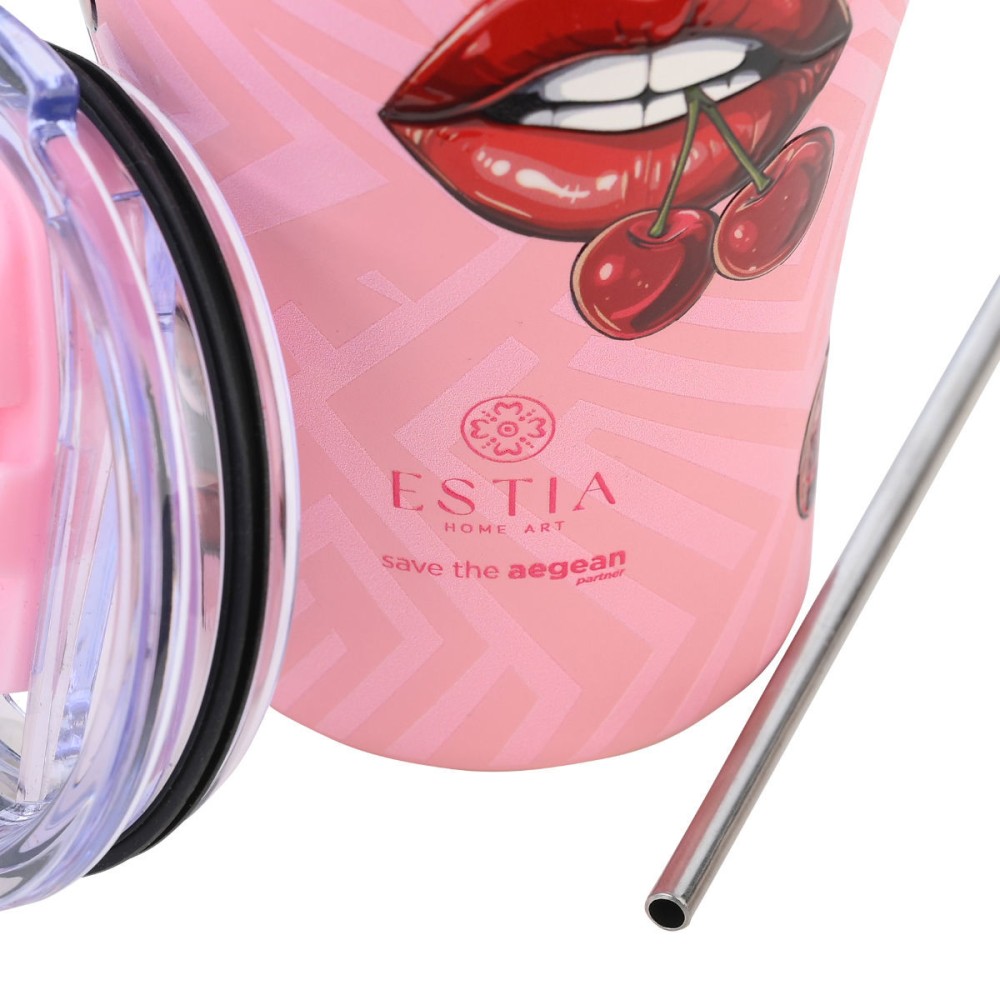 Estia Coffee Mug Θερμός 350ml Save The Aegean Blush Pop 01-31800