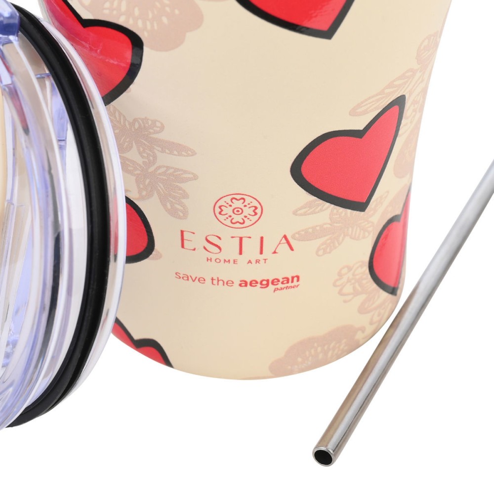 Estia Coffee Mug Θερμός 350ml Save The Aegean Tender Lace 01-31817