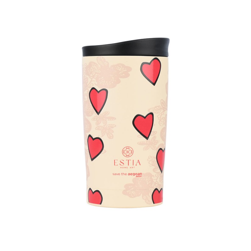 Estia Travel Mug Θερμός 350ml Save The Aegean Tender Lace 01-31930