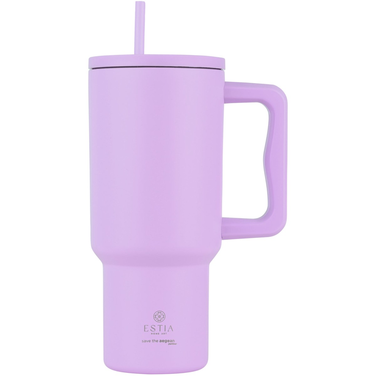 Estia Straw Tumbler Θερμός 900ml Save The Aegean Lavender Purple 01-32159