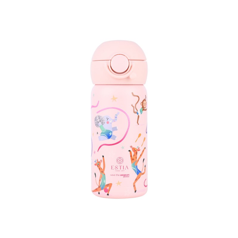 Estia Wonder Bottle Παιδικό Ανοξείδωτο Θερμός 350ml με Καλαμάκι Σιλικόνης, Λαβή Μεταφοράς & Κλιπ Ασφαλείας - Wild Stunts