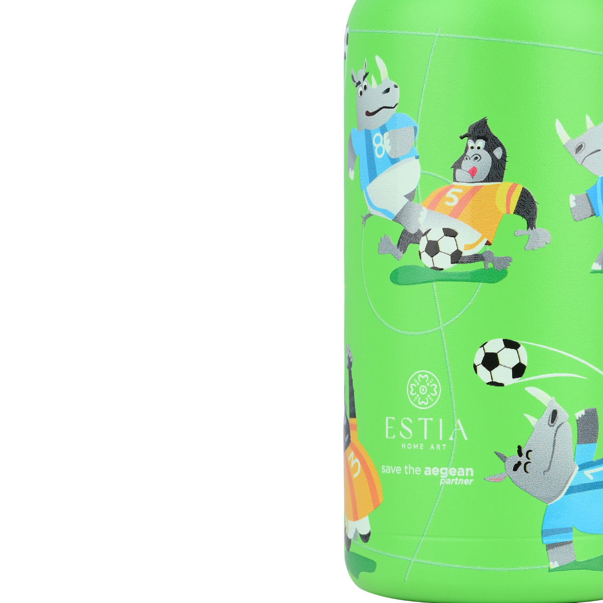 Estia Wonder Bottle Παιδικό Ανοξείδωτο Θερμός 350ml με Καλαμάκι Σιλικόνης, Λαβή Μεταφοράς & Κλιπ Ασφαλείας - Jungle Kick