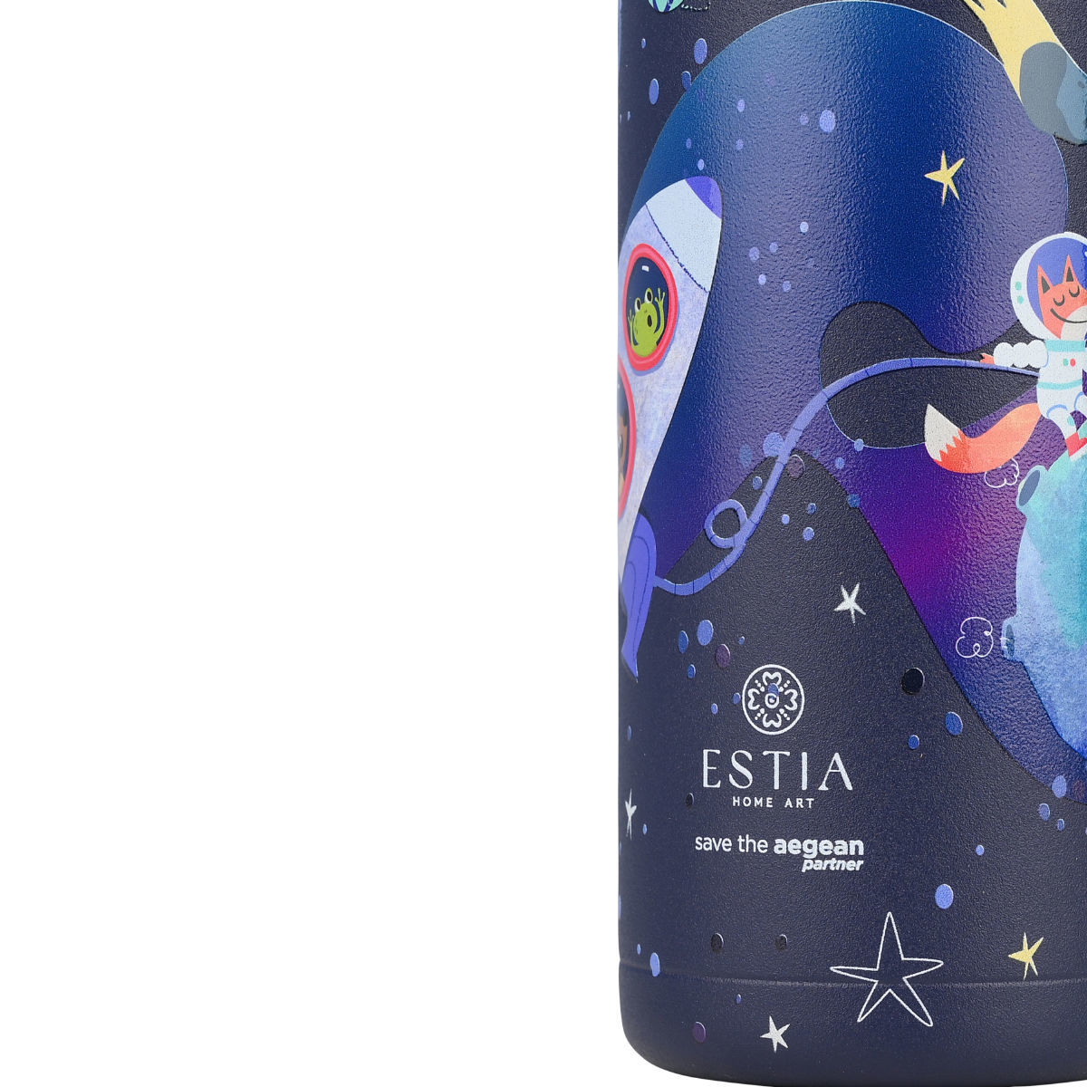Estia Wonder Bottle Παιδικό Ανοξείδωτο Θερμός 500ml με Καλαμάκι Σιλικόνης, Λαβή Μεταφοράς & Κλιπ Ασφαλείας - Solar Jump