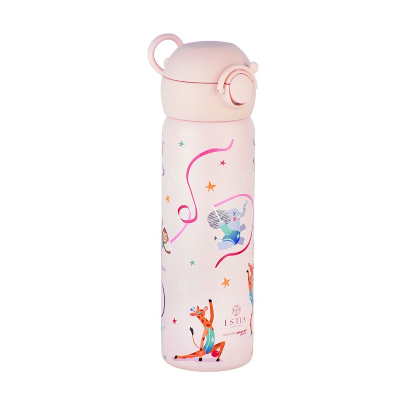 Estia Wonder Bottle Παιδικό Ανοξείδωτο Θερμός 500ml με Καλαμάκι Σιλικόνης, Λαβή Μεταφοράς & Κλιπ Ασφαλείας - Wild Stunts