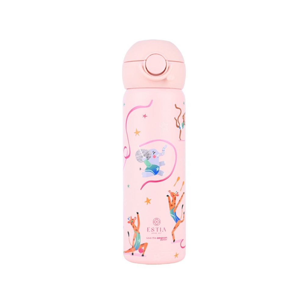 Estia Wonder Bottle Παιδικό Ανοξείδωτο Θερμός 500ml με Καλαμάκι Σιλικόνης, Λαβή Μεταφοράς & Κλιπ Ασφαλείας - Wild Stunts