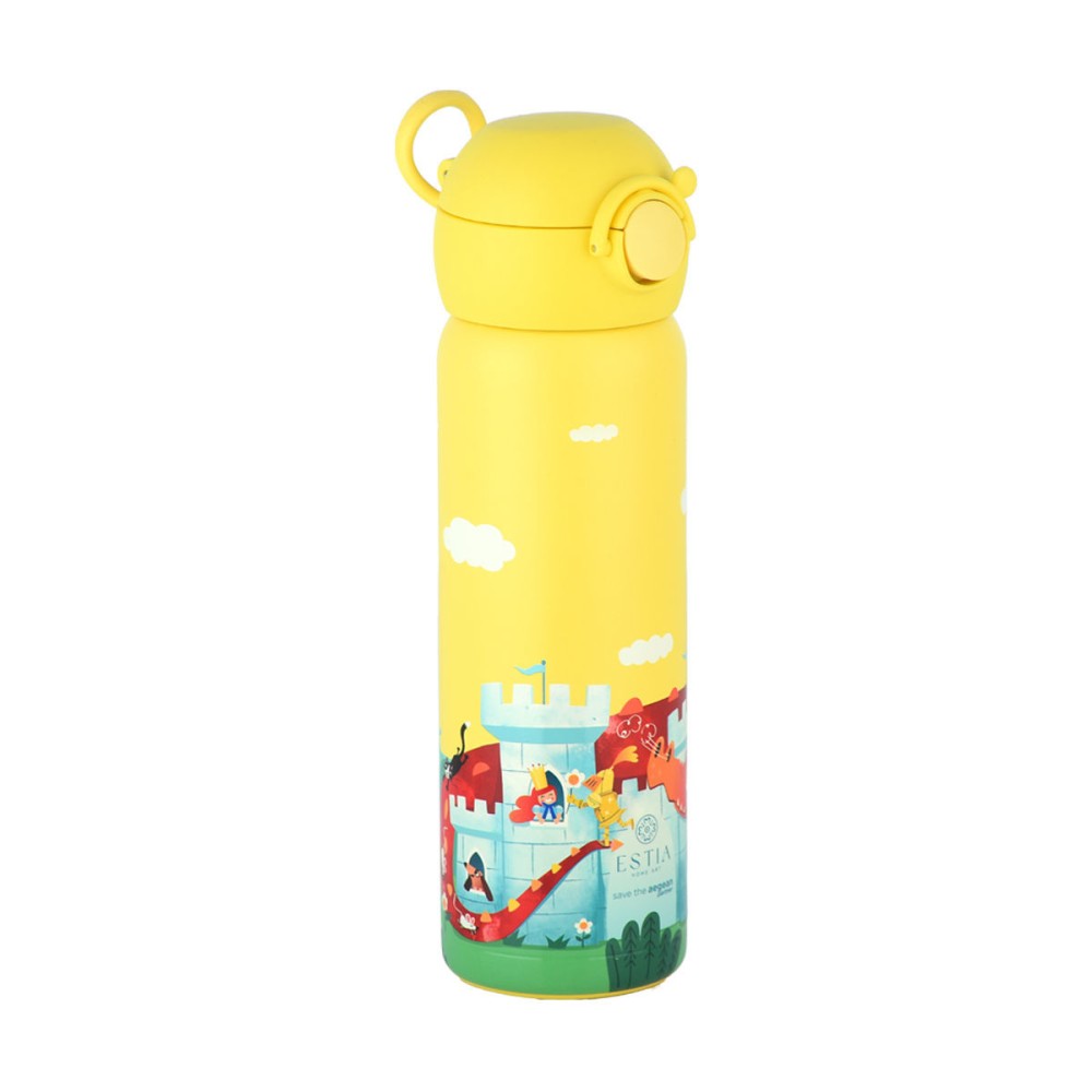 Estia Wonder Bottle Παιδικό Ανοξείδωτο Θερμός 500ml με Καλαμάκι Σιλικόνης, Λαβή Μεταφοράς & Κλιπ Ασφαλείας - Fortress Dragon