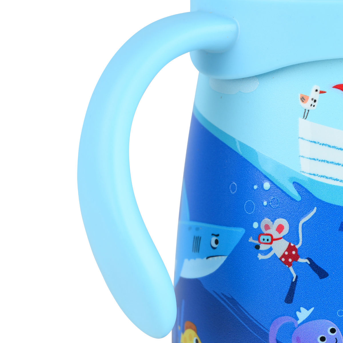 Estia Bubble Bottle Παιδικό Ανοξείδωτο Θερμός 300ml με Διπλές Εργονομικές Λαβές, Καλαμάκι Σιλικόνης & Κλιπ Ασφαλείας - Ocean Play