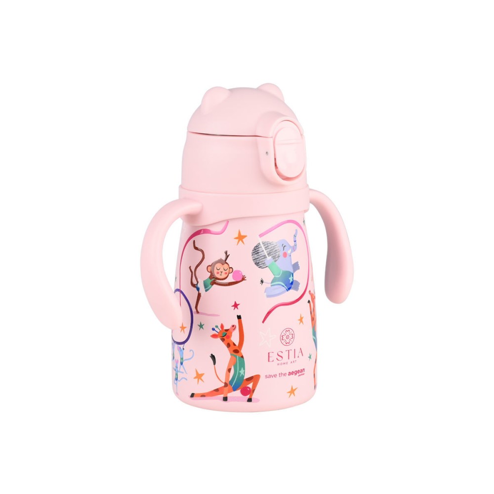 Estia Bubble Bottle Παιδικό Ανοξείδωτο Θερμός 300ml με Διπλές Εργονομικές Λαβές, Καλαμάκι Σιλικόνης & Κλιπ Ασφαλείας - Wild Stunts