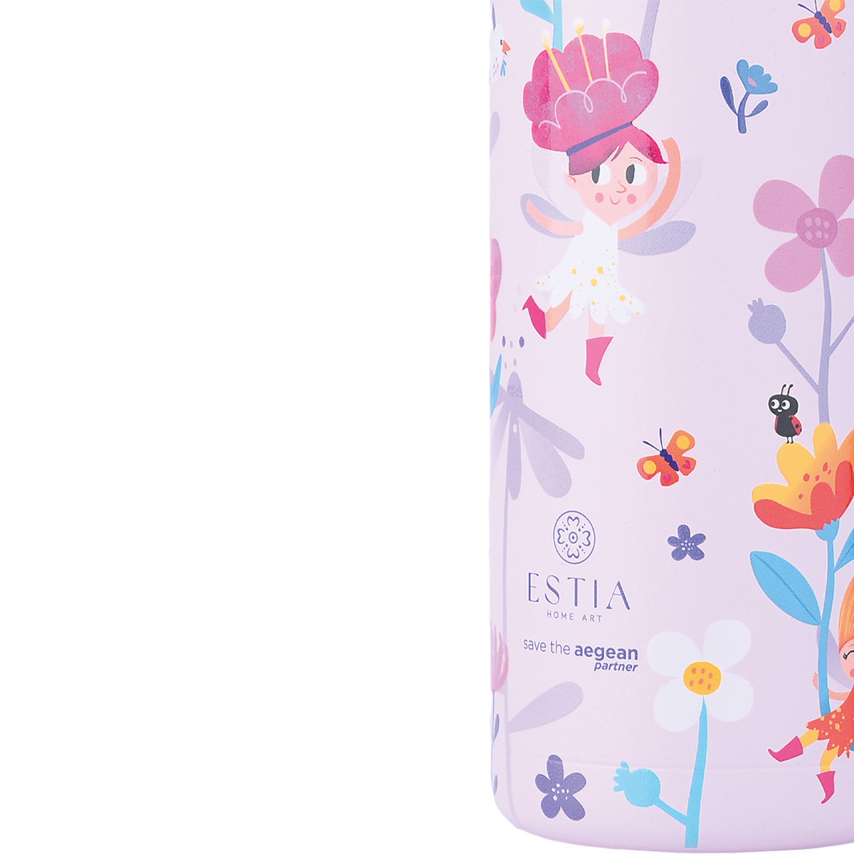 Estia Wonder Bottle Παιδικό Ανοξείδωτο Θερμός 500ml με Καλαμάκι Σιλικόνης, Λαβή Μεταφοράς & Κλιπ Ασφαλείας - Fairy Tales
