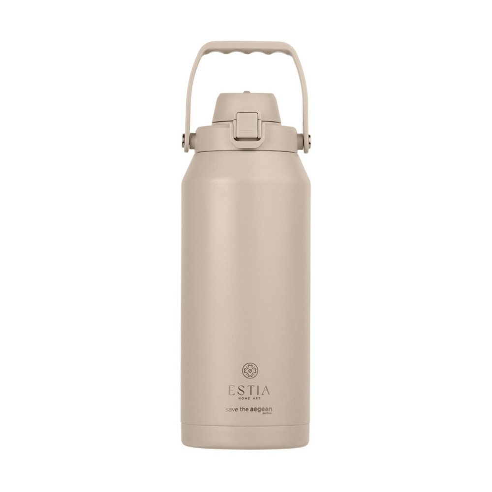 ESTIA Lift Bottle Μεγάλο Ανοξείδωτο Θερμός 1.8lt Dune με Εργονομική Λαβή