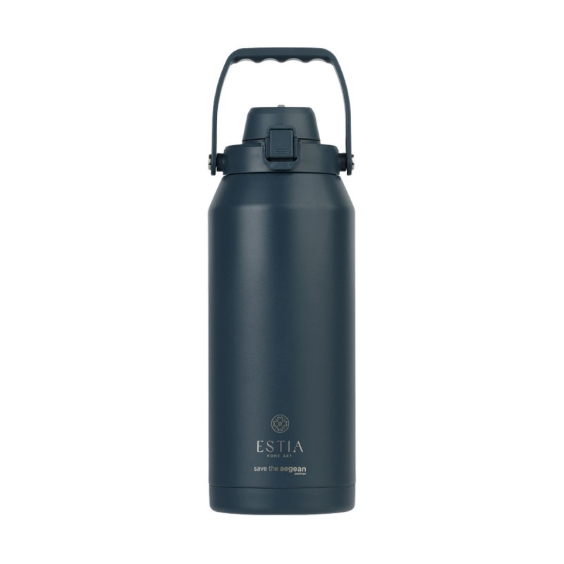 ESTIA Lift Bottle Μεγάλο Ανοξείδωτο Θερμός 1.8lt Indigo με Εργονομική Λαβή