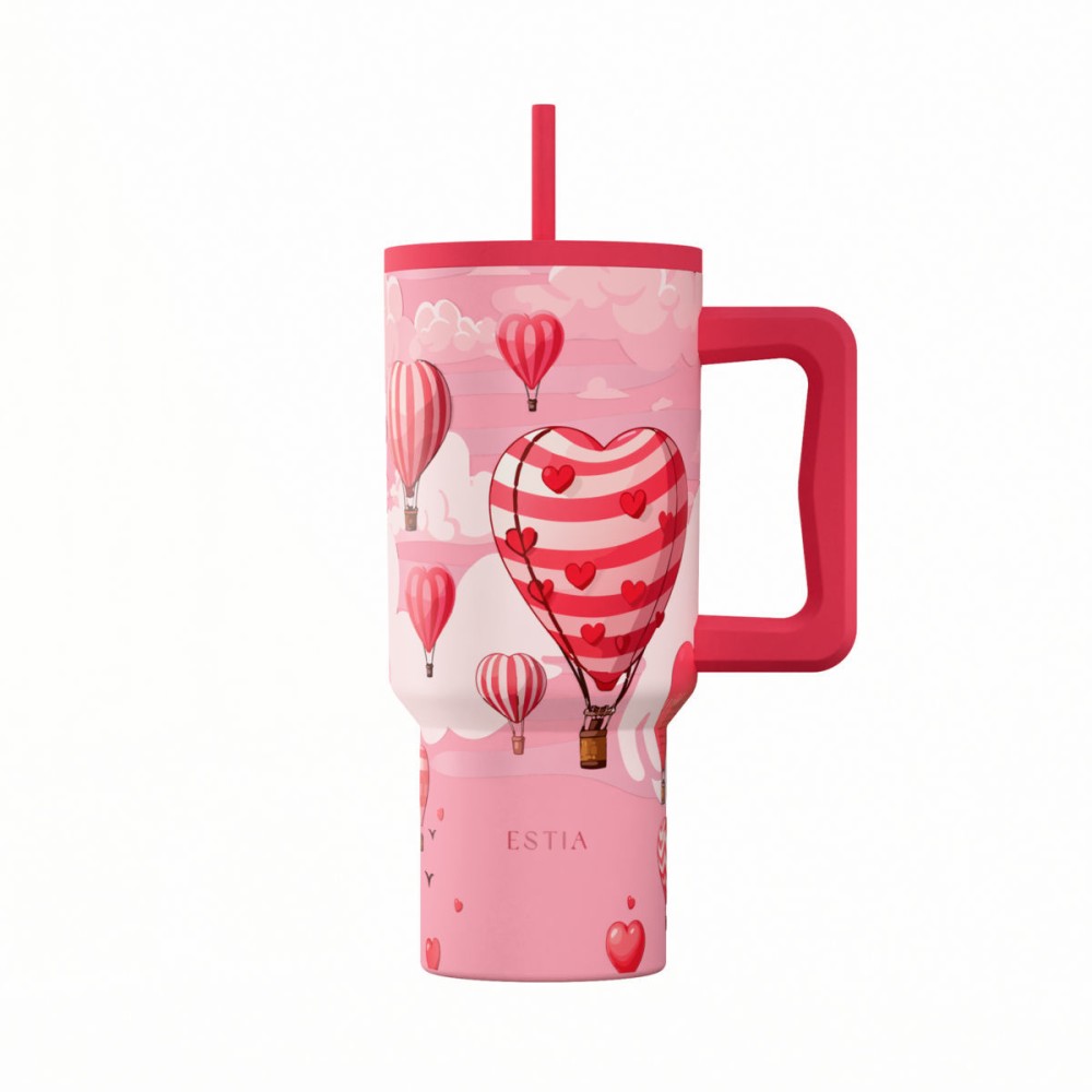 Estia Straw Tumbler Θερμός 900ml Save The Aegean Love Ascend