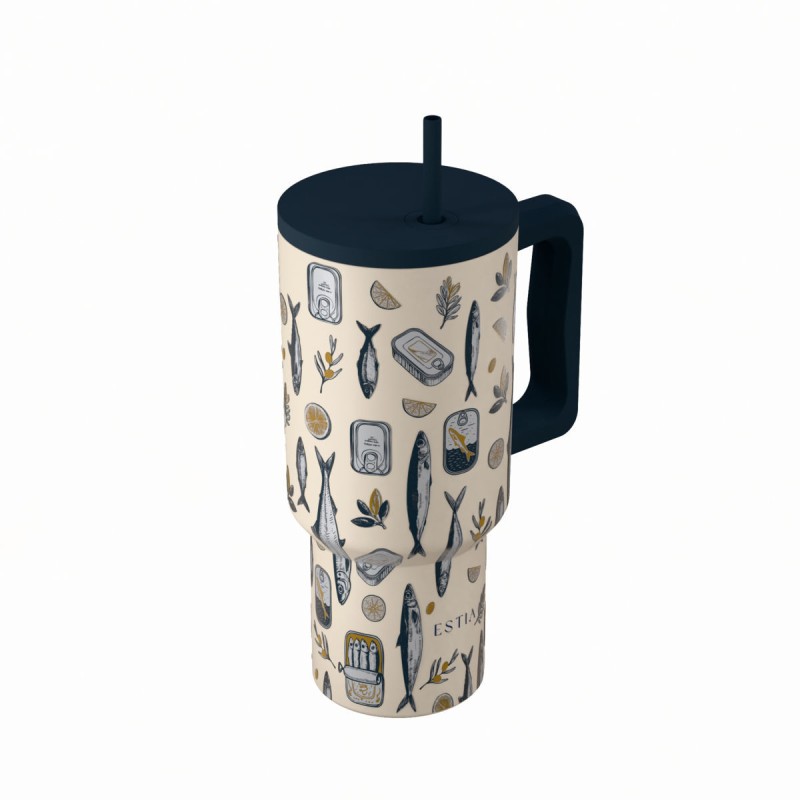 Estia Straw Tumbler Θερμός 900ml Save The Aegean Salt Life
