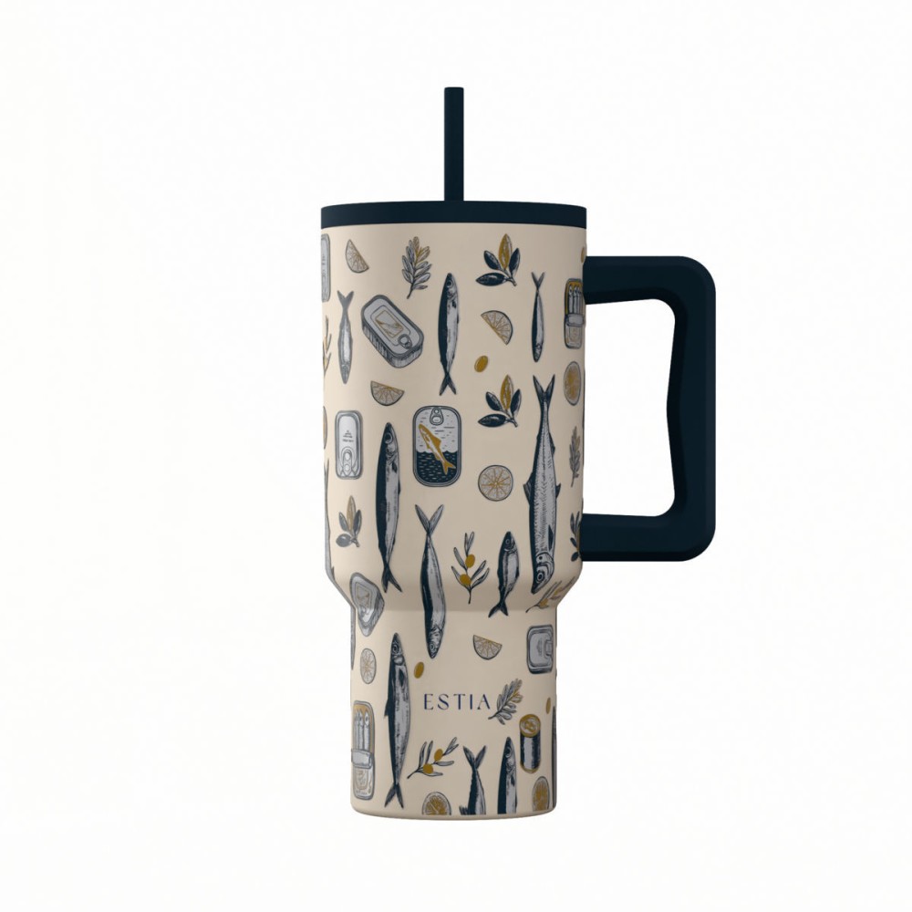 Estia Straw Tumbler Θερμός 900ml Save The Aegean Salt Life
