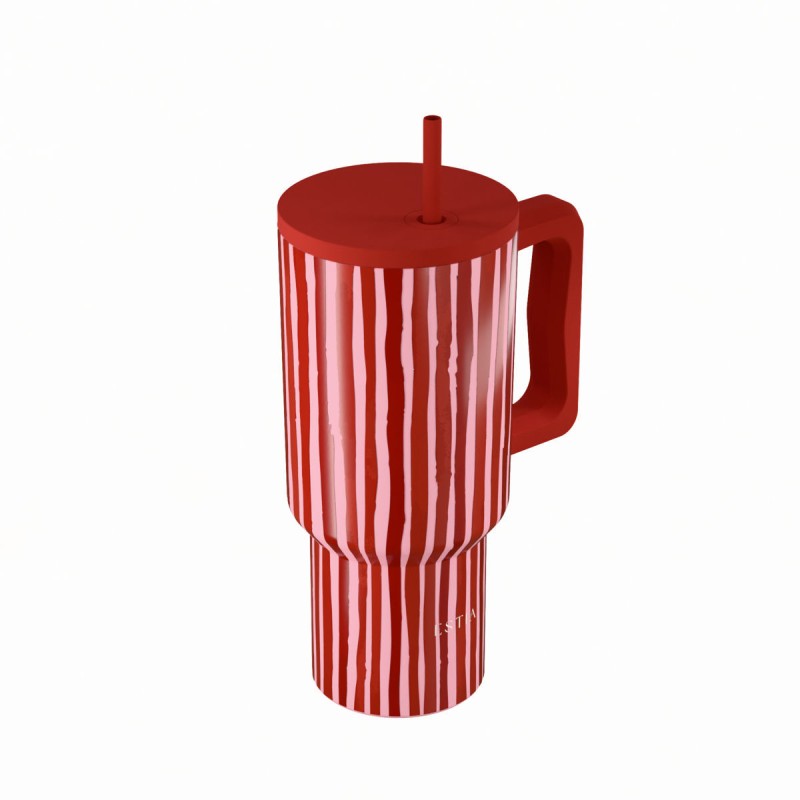 Estia Straw Tumbler Θερμός 900ml Save The Aegean Viva Stripe